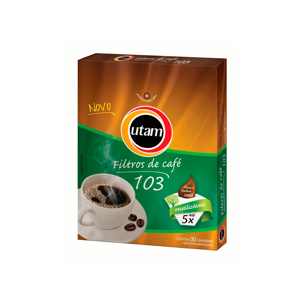 Filtro de Cafe 103 Utam Contém 30 Unidades Reutilizáveis 